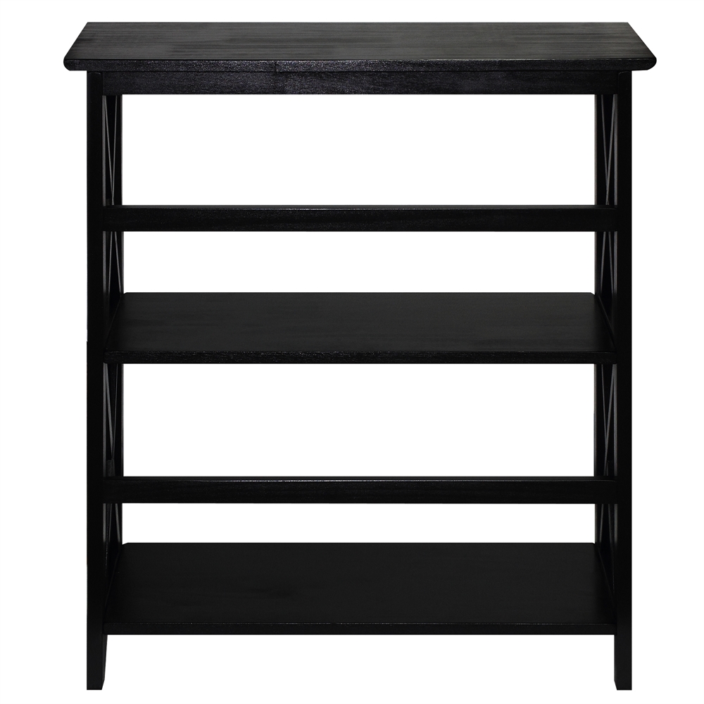 Montego 3-Shelf Bookcase-Black. Picture 4