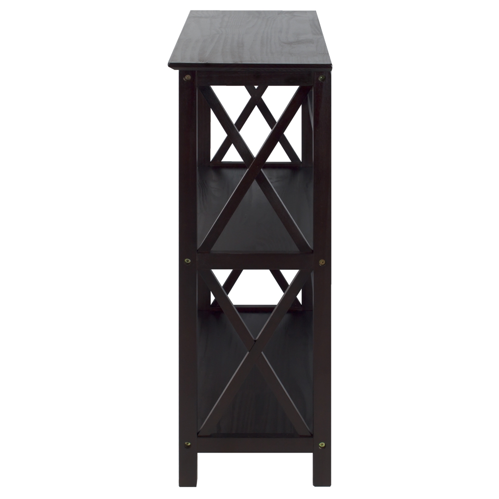 Montego 3-Shelf Bookcase-Espresso. Picture 2