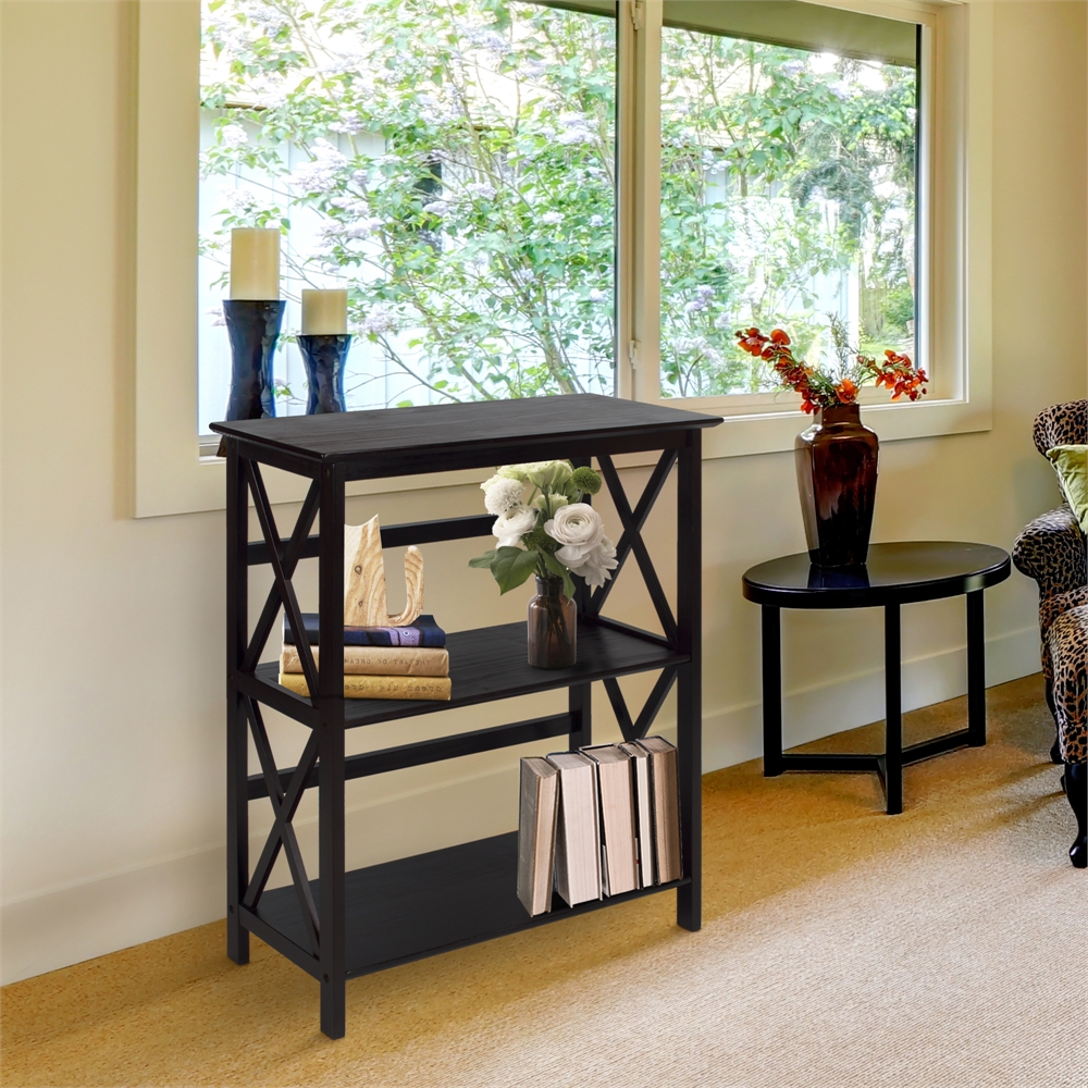 Montego 3-Shelf Bookcase-Espresso. Picture 7