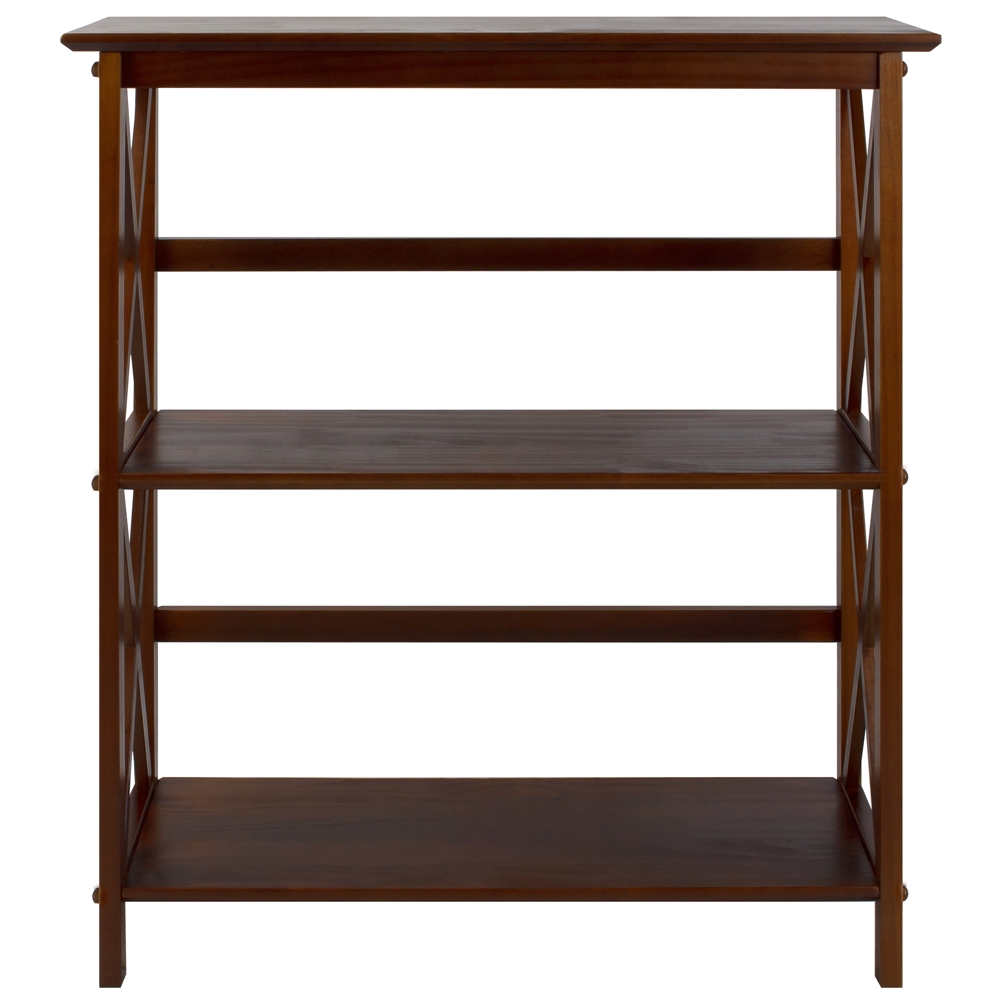 Montego 3-Shelf Bookcase-Walnut. Picture 2