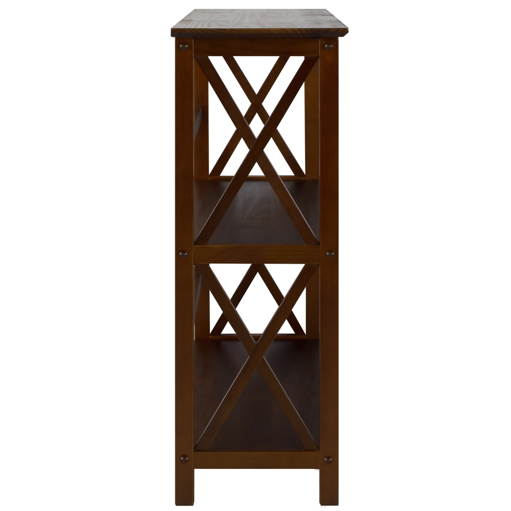 Montego 3-Shelf Bookcase-Walnut. Picture 3