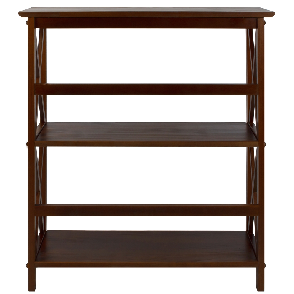 Montego 3-Shelf Bookcase-Walnut. Picture 4