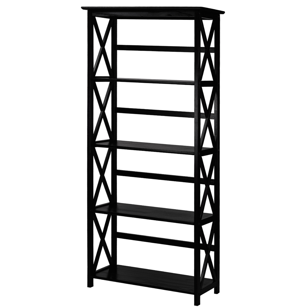 Montego 5-Shelf Bookcase-Black. Picture 4