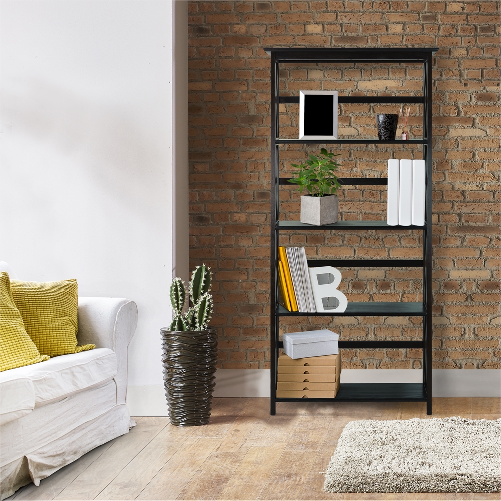 Montego 5-Shelf Bookcase-Espresso. Picture 6
