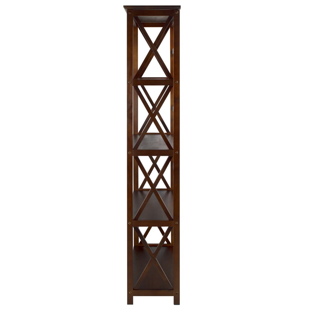 Montego 5-Shelf Bookcase-Walnut. Picture 2