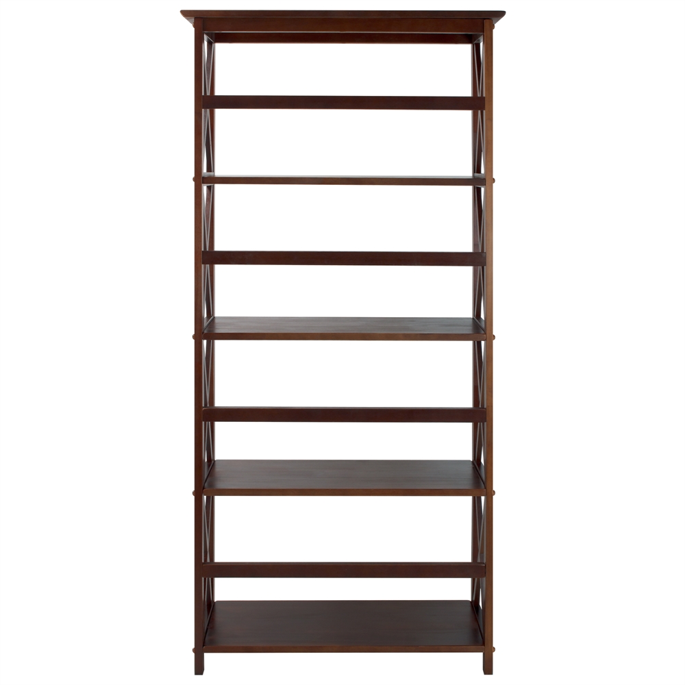 Montego 5-Shelf Bookcase-Walnut. Picture 3