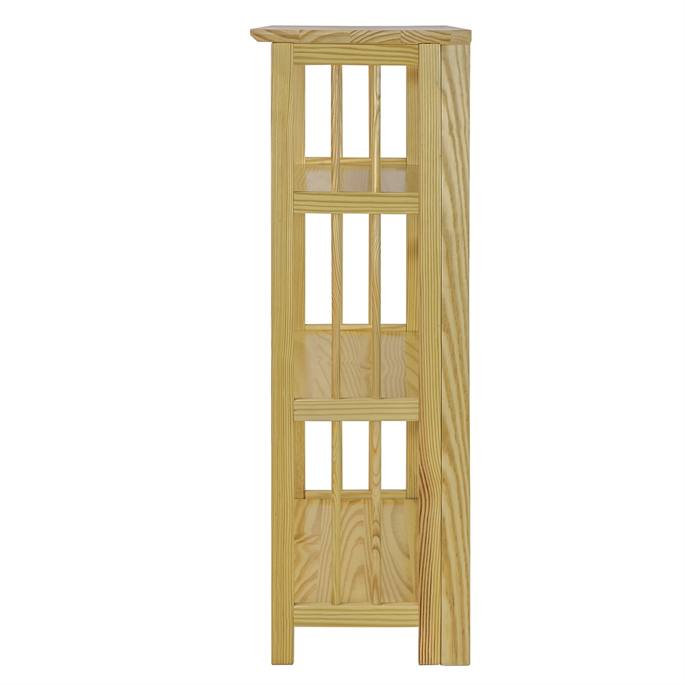 3-Shelf Folding Stackable Bookcase 27.5" Wide-Natural. Picture 3