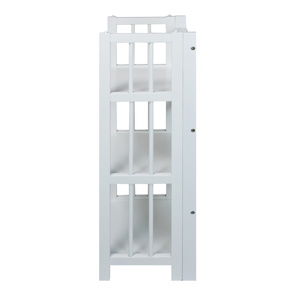 3-Shelf Folding Bookcase 14" Wide-White. Picture 3