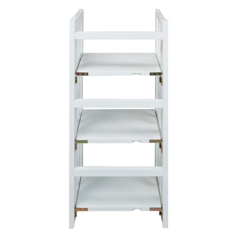 3-Shelf Folding Bookcase 14" Wide-White. Picture 4
