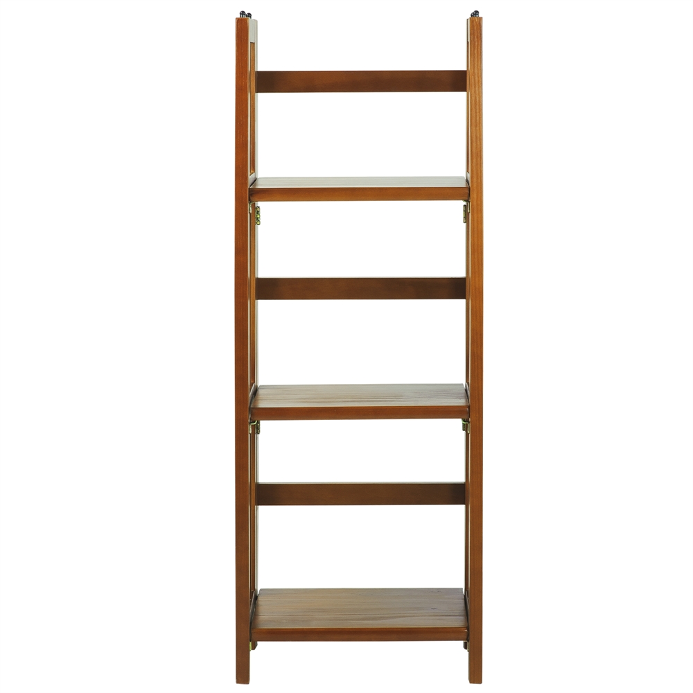 3-Shelf Folding Bookcase 14" Wide-Honey Oak. Picture 1