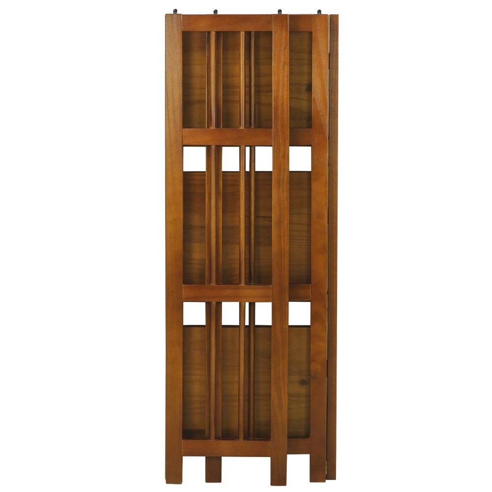 3-Shelf Folding Bookcase 14" Wide-Honey Oak. Picture 5