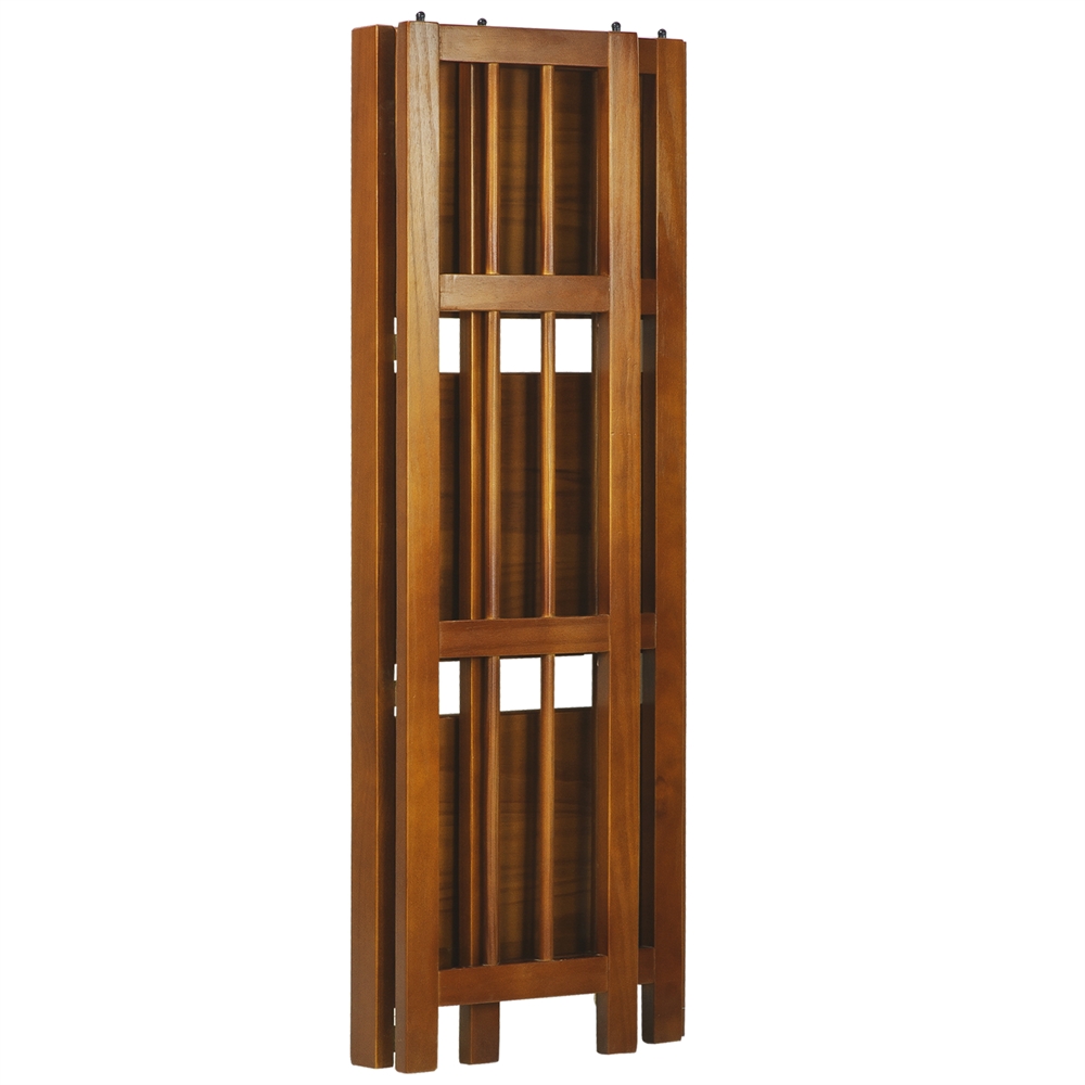 3-Shelf Folding Bookcase 14" Wide-Honey Oak. Picture 6