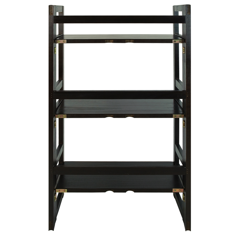 3-Shelf Folding Student Bookcase 20.75" Wide-Espresso. Picture 3