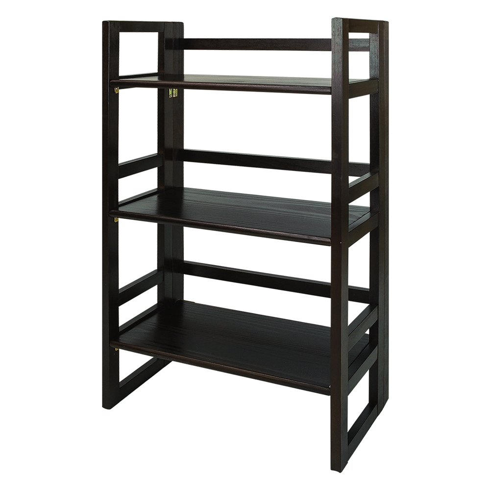 3-Shelf Folding Student Bookcase 20.75" Wide-Espresso. Picture 4
