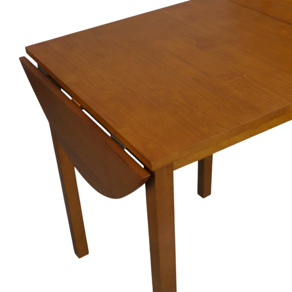 Oval Drop Leaf Folding Table with Walnut Wood Top and Rubberwood Frame. Picture 9