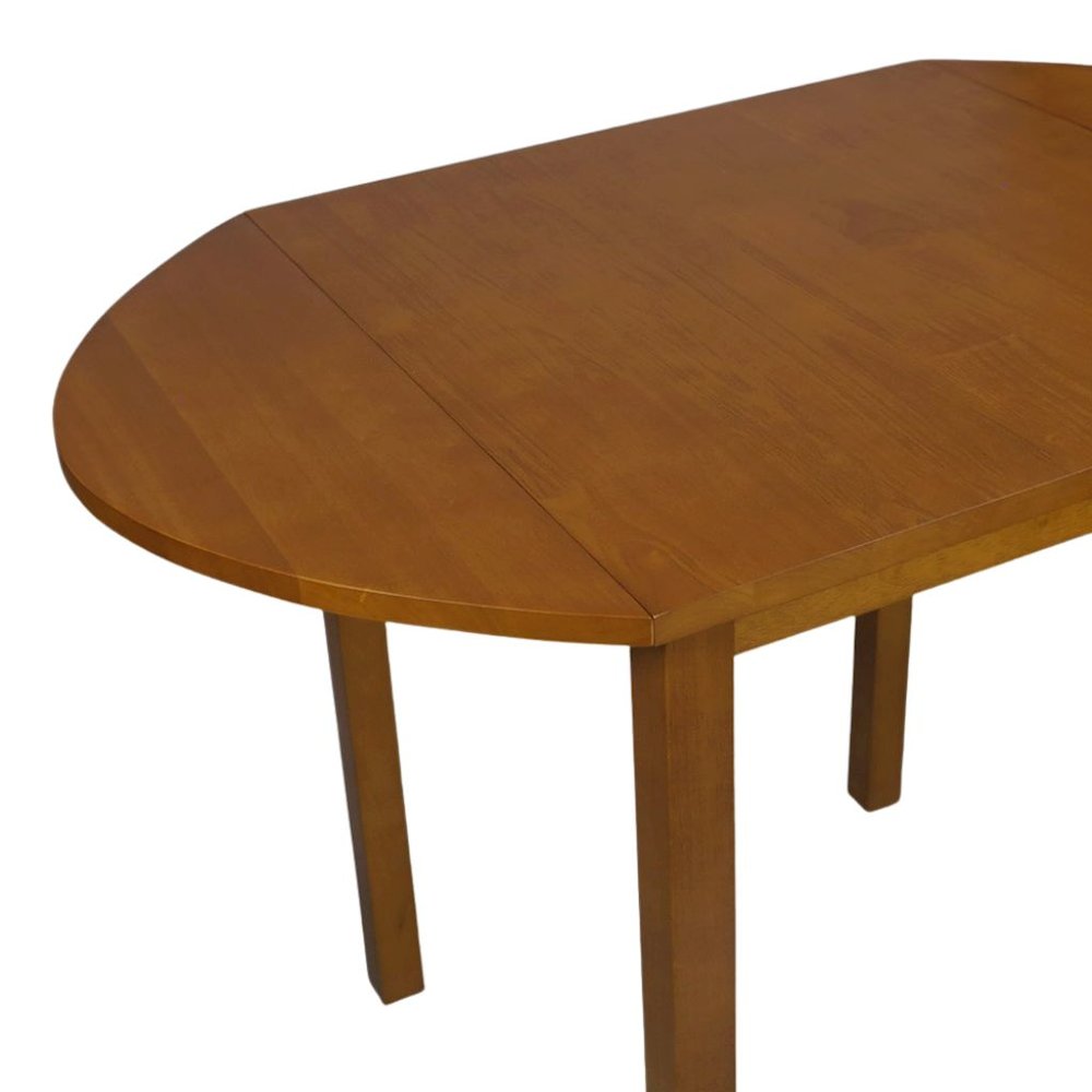 Oval Drop Leaf Folding Table with Walnut Wood Top and Rubberwood Frame. Picture 8