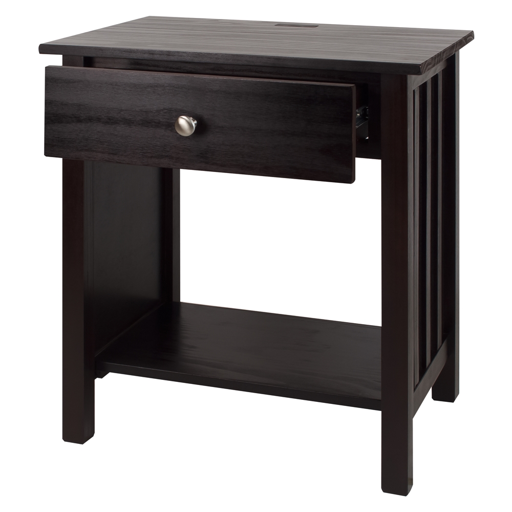 Vanderbilt Night Stand with USB Port- Espresso. Picture 4