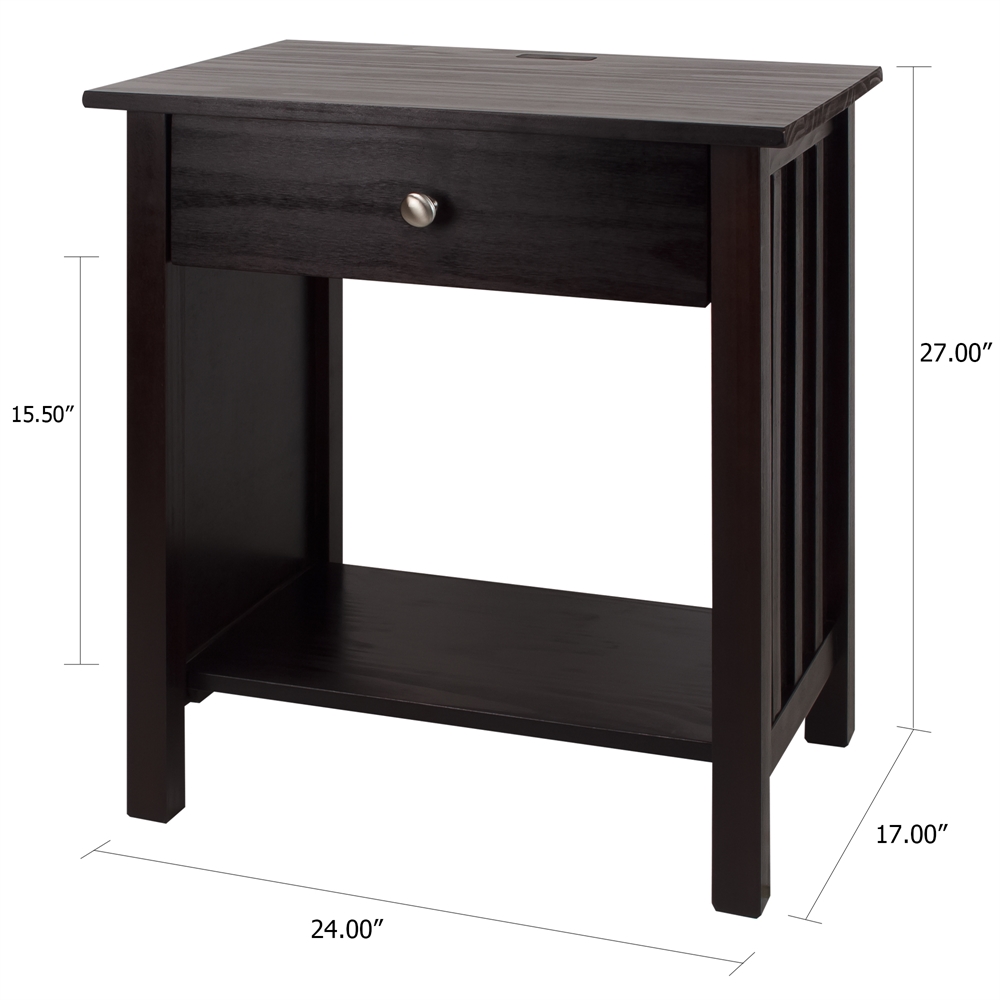 Vanderbilt Night Stand with USB Port- Espresso. Picture 6