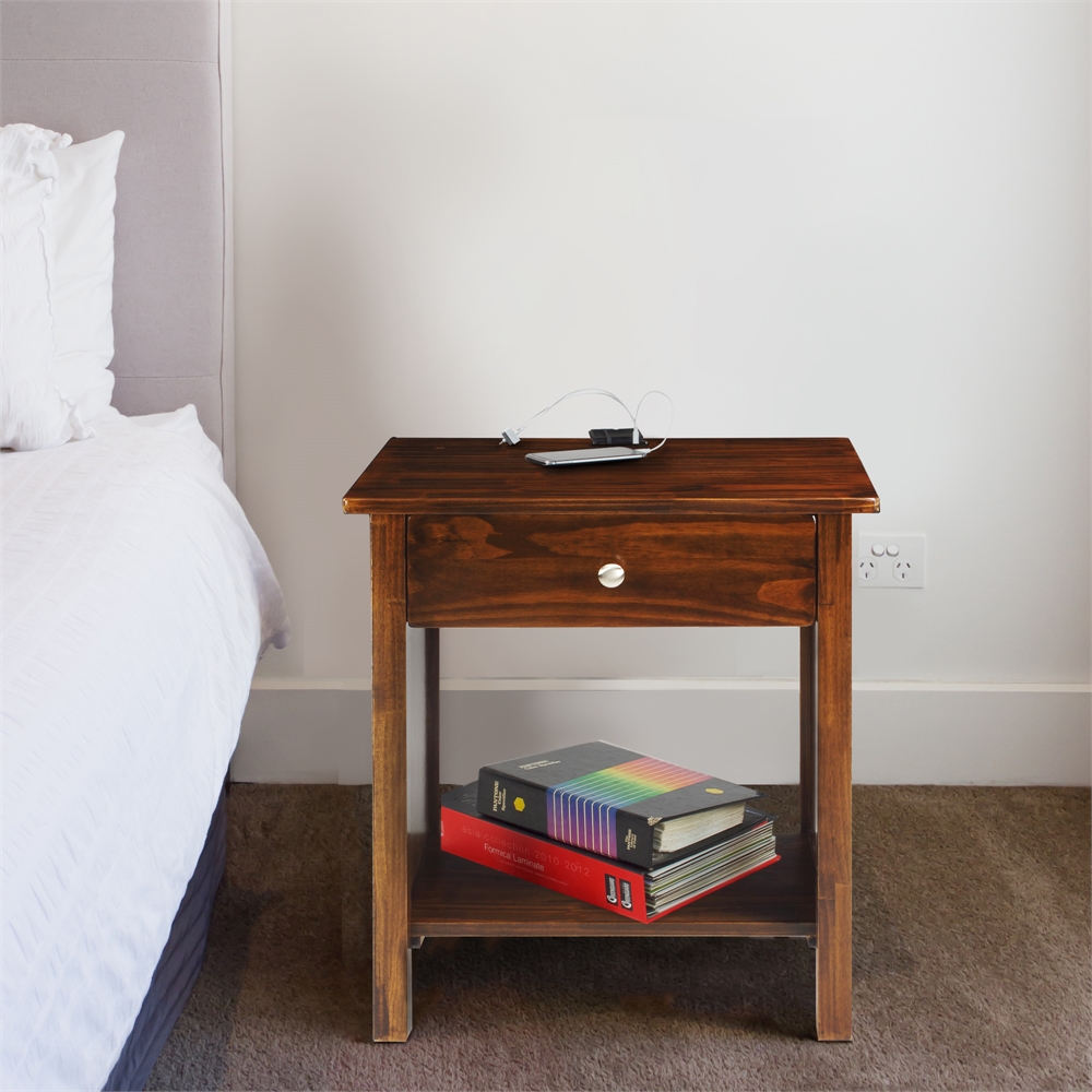 Vanderbilt Night Stand with USB Port-Warm Brown. Picture 8