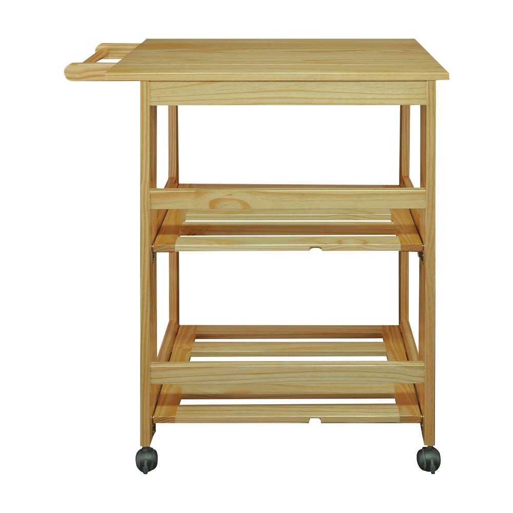 Trek Folding Kitchen Cart - Natural. Picture 4