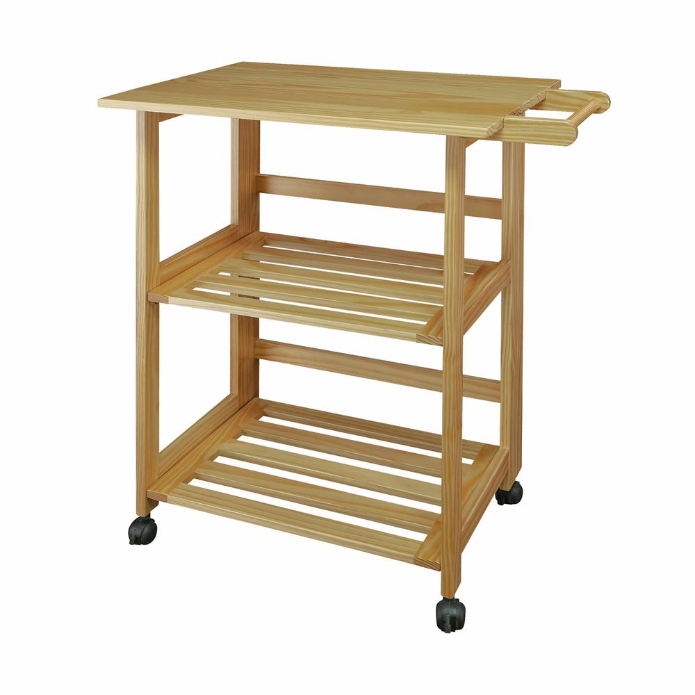 Trek Folding Kitchen Cart - Natural. Picture 5