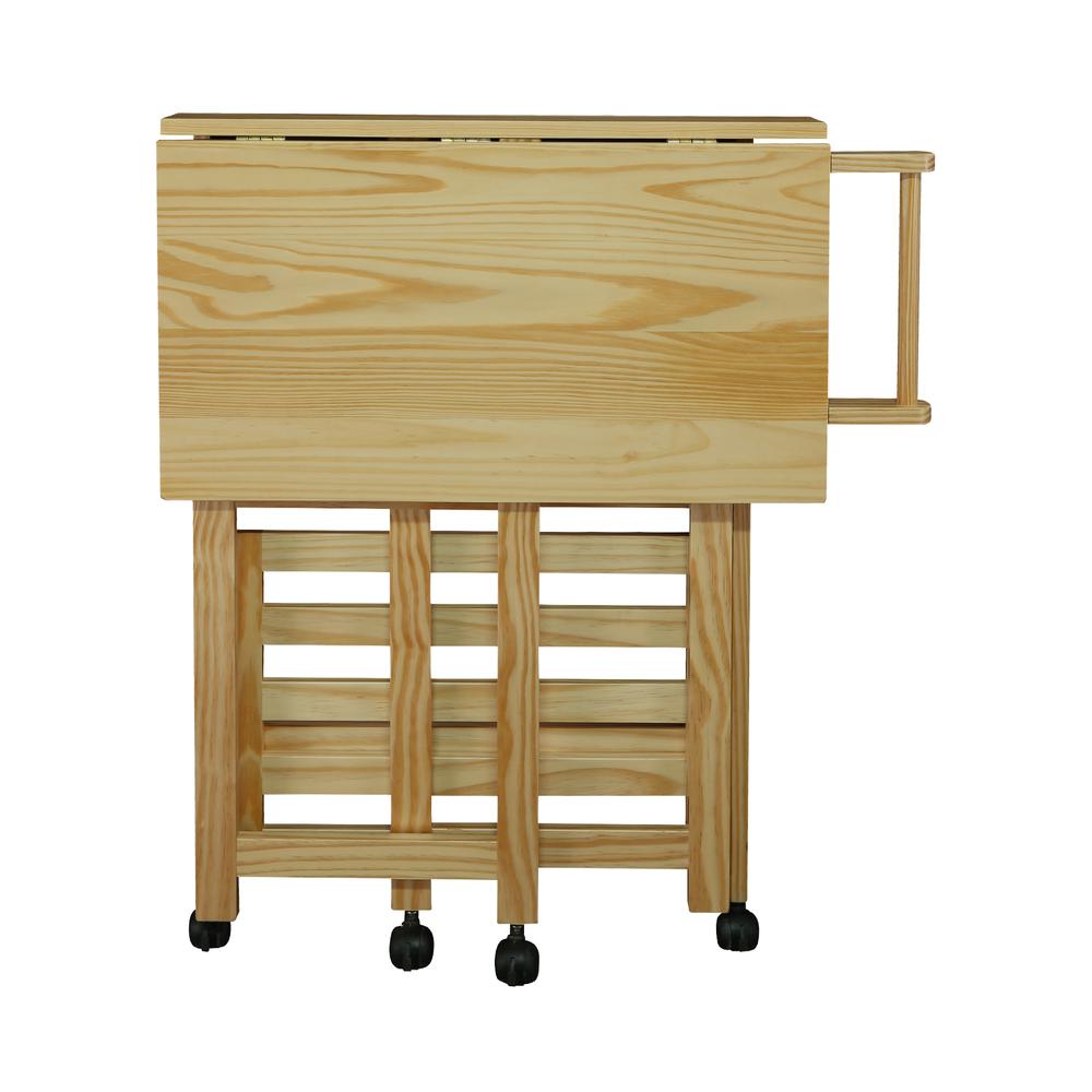 Trek Folding Kitchen Cart - Natural. Picture 6