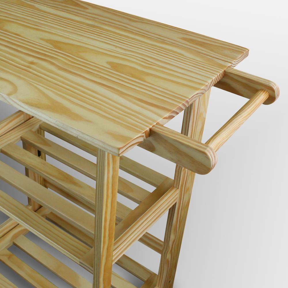 Trek Folding Kitchen Cart - Natural. Picture 9