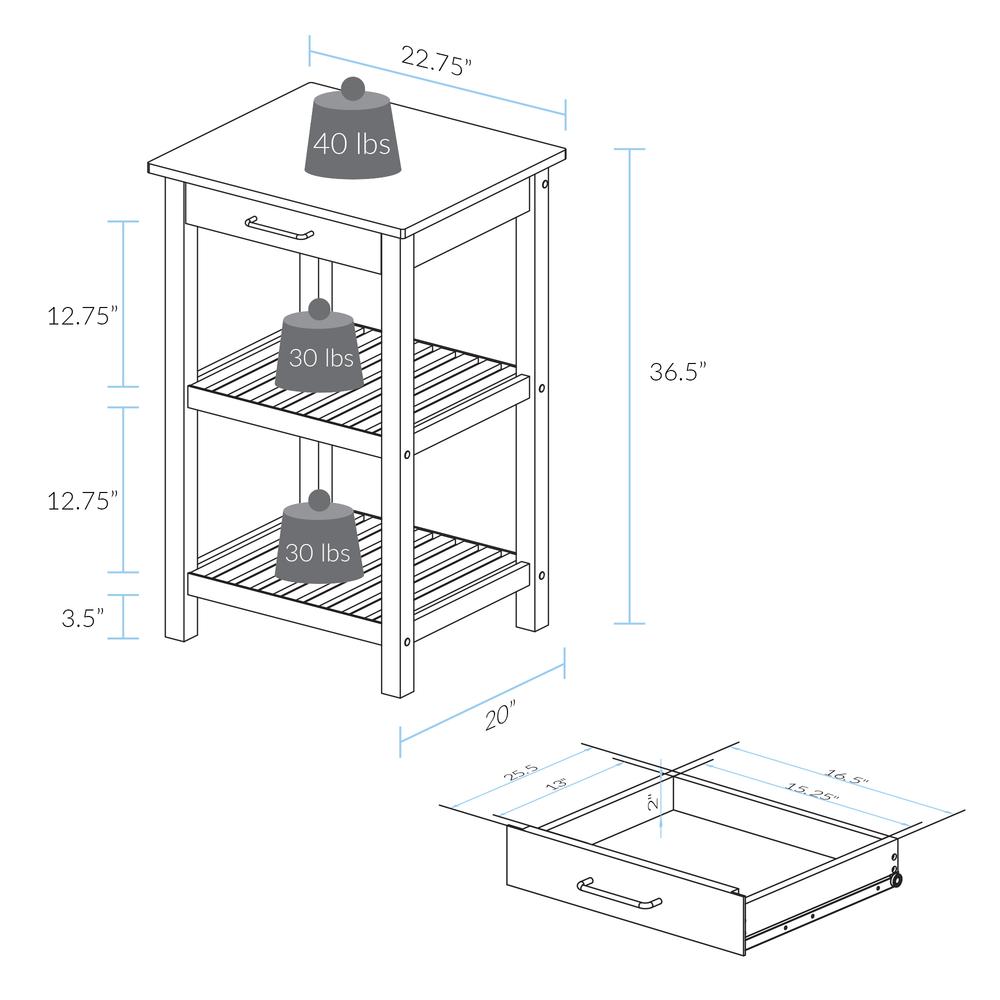 Sunrise Kitchen Island with American Maple Top. Picture 6