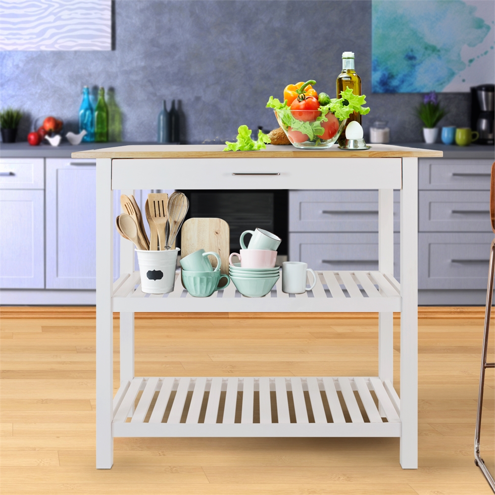 Kitchen Island with Solid Wood Top. Picture 5