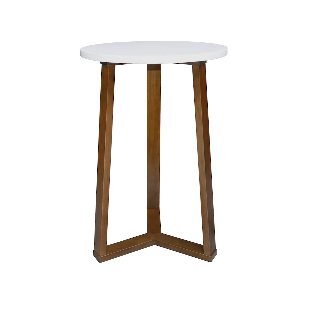 Aesthetic Tripod Round Side Table with Solid American Hardwood Legs, Walnut. Picture 5
