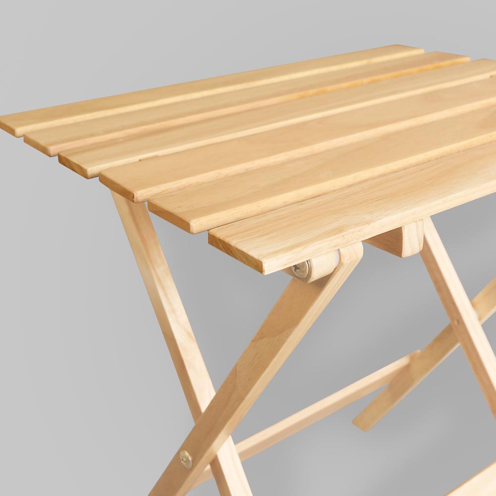 Portable Solid Wood Folding Side Table 2-Piece Set - Natural. Picture 8