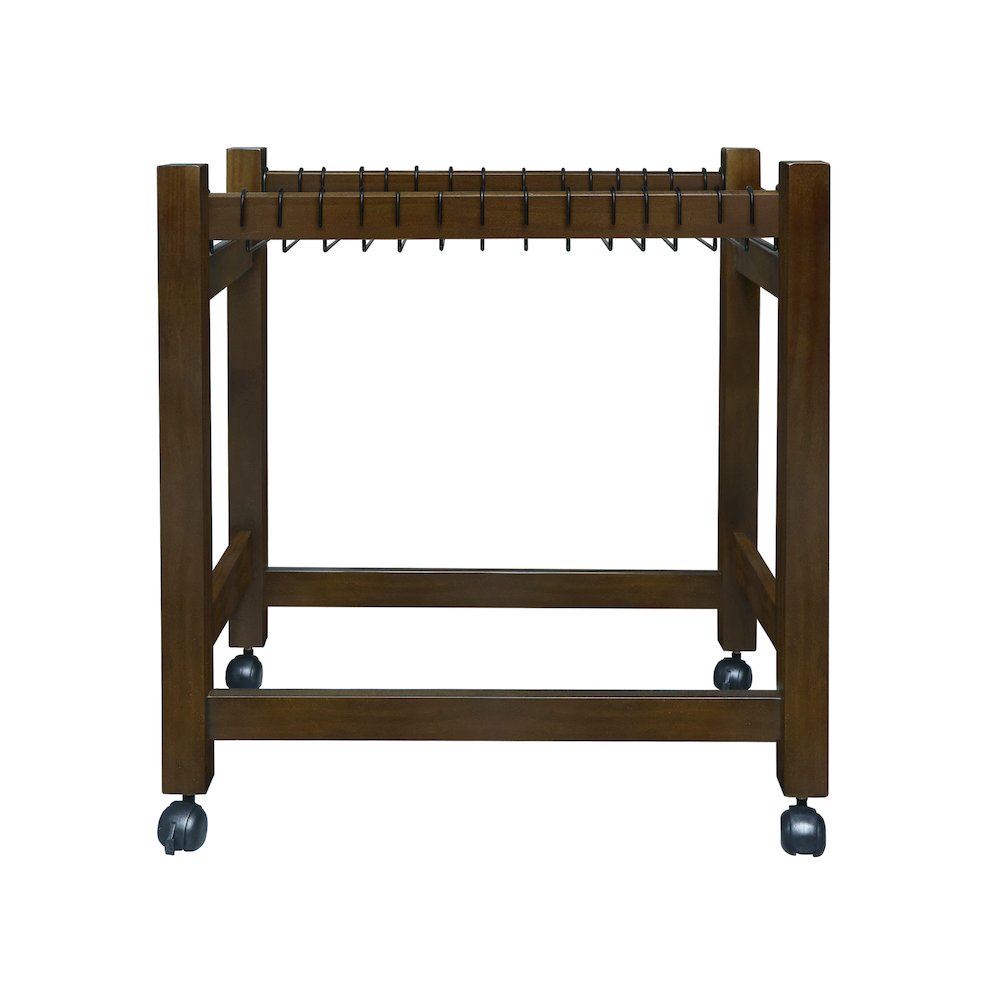 Wooden Rolling Pants Trolley with 16 Hangers. Picture 1