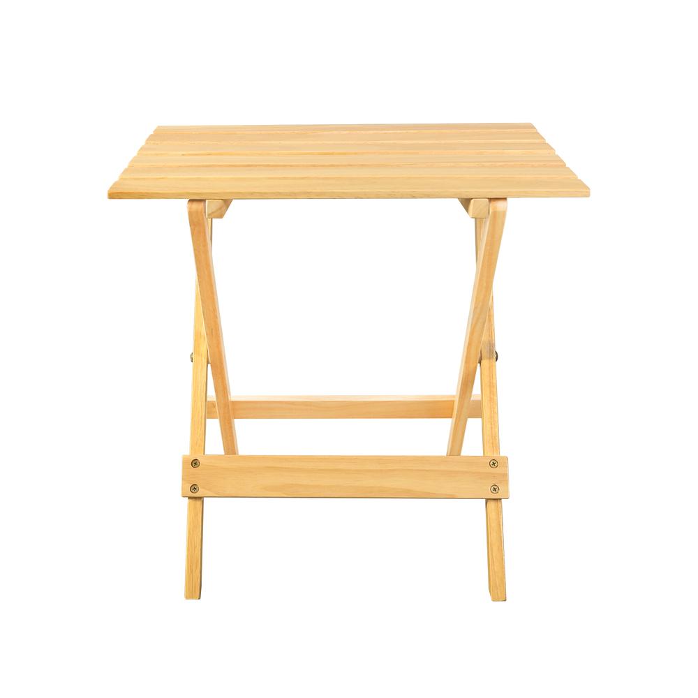 Portable Solid Wood Folding Side Table 2-Piece Set - Natural. Picture 4