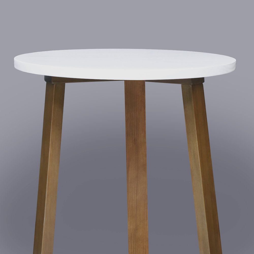 Aesthetic Tripod Round Side Table with Solid American Hardwood Legs, Walnut. Picture 4