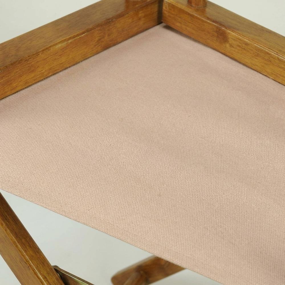 Tan Director's Chair, Honey Oak Frame, 18-Inch Seat, Folding. Picture 5