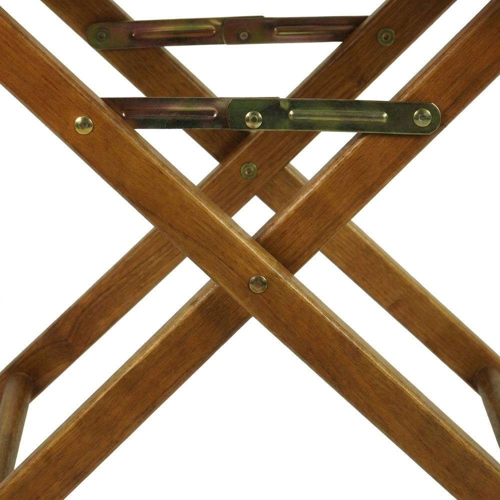 Tan Director's Chair, Honey Oak Frame, 18-Inch Seat, Folding. Picture 6