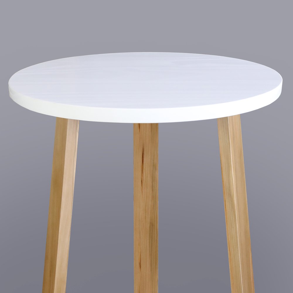Aesthetic Tripod Round Side Table with Solid American Hardwood Legs, Natural. Picture 12