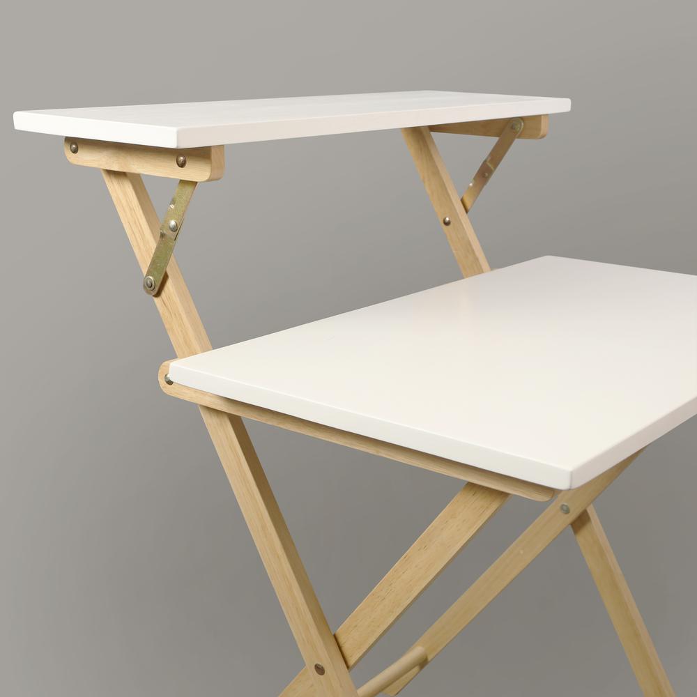 Solid Wood 2-tier Folding Laptop Working Desk. Picture 8