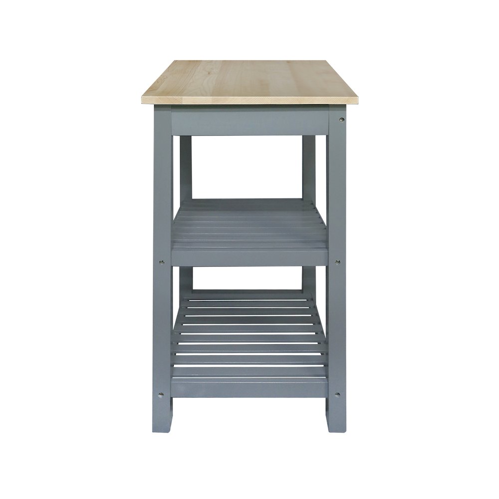 Sunrise Kitchen Island with Solid Wood Top - Slate Gray. Picture 3