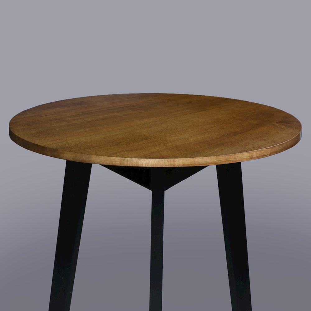 Three-Legged Round Side Modern Table with Solid American Hardwood Top. Picture 5