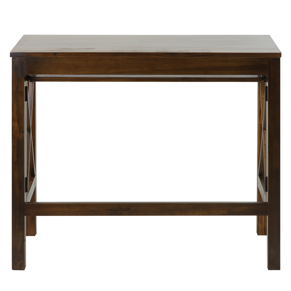 Montego Folding Desk with Pull-Out-Warm Brown. Picture 2