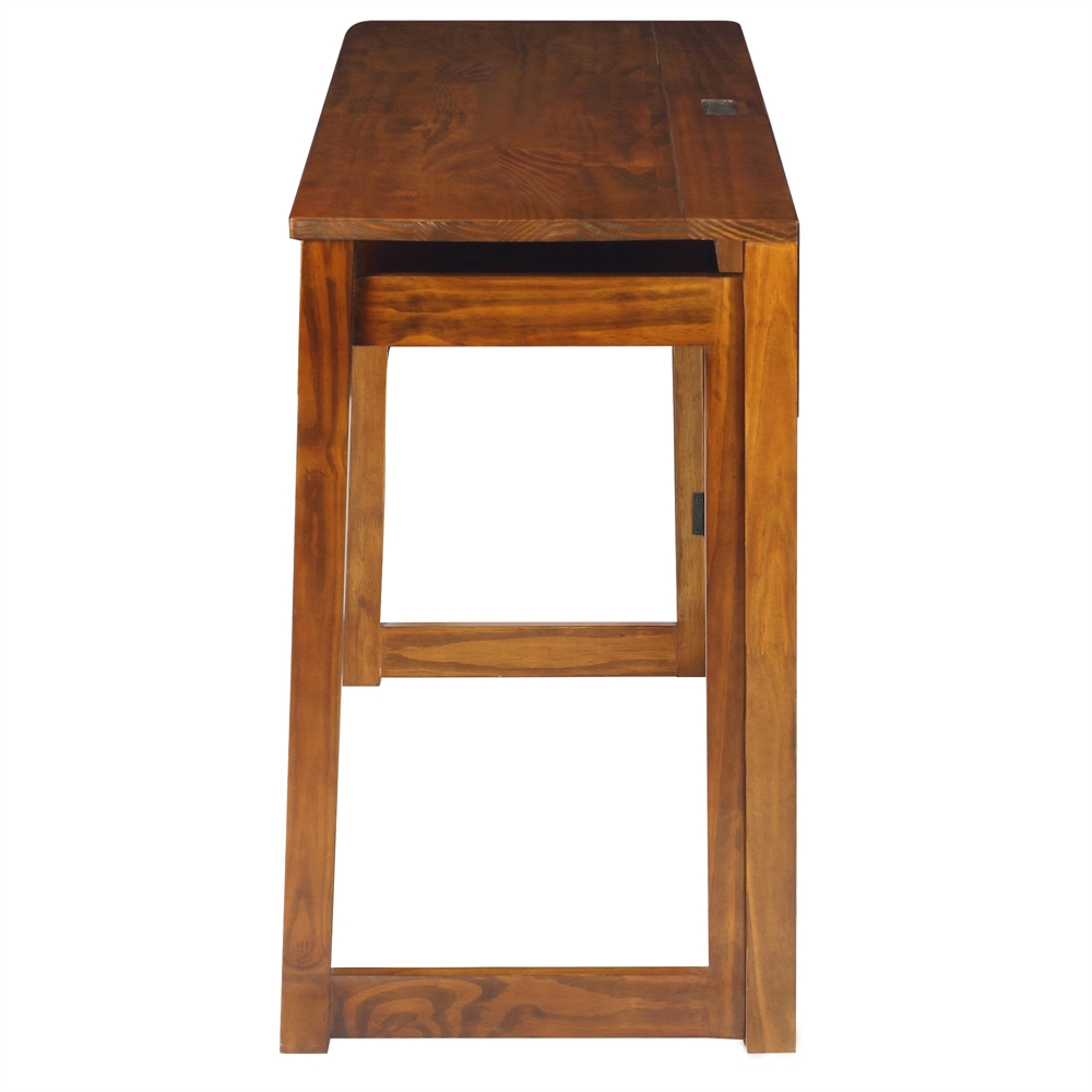 Folding Desk with Pull-Out & USB Port-Warm Brown. Picture 2