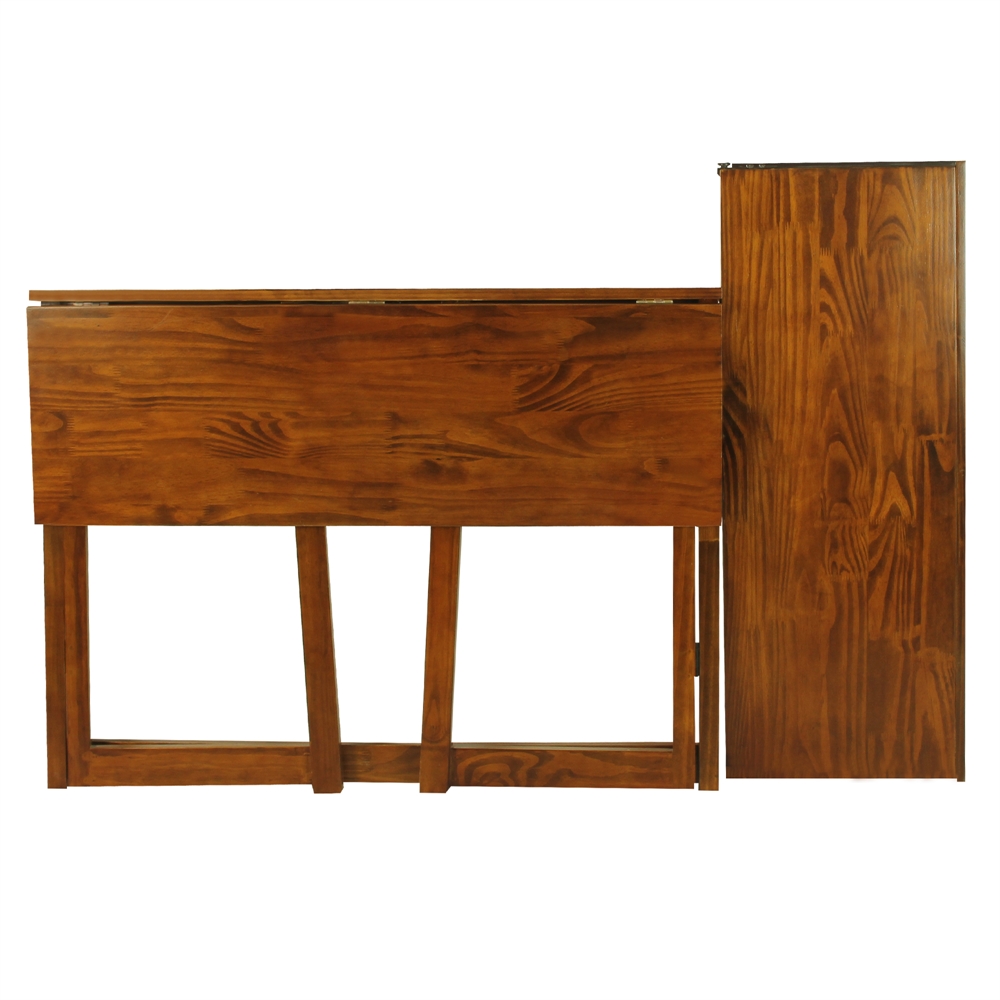 Folding Desk with Pull-Out & USB Port-Warm Brown. Picture 6