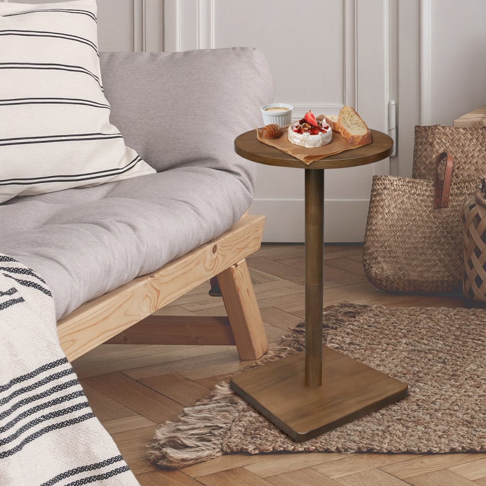 100% American Hardwood Drink Table. Picture 6