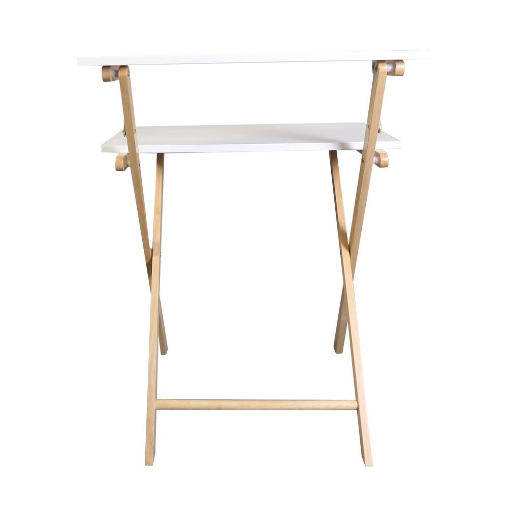 Solid Wood 2-tier Folding Laptop Working Desk. Picture 4