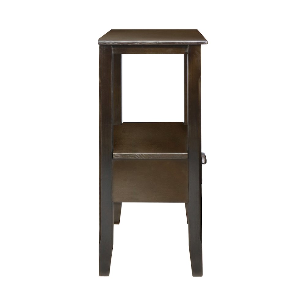 2-Tier Tall Side Table with Drawer - Java. Picture 5