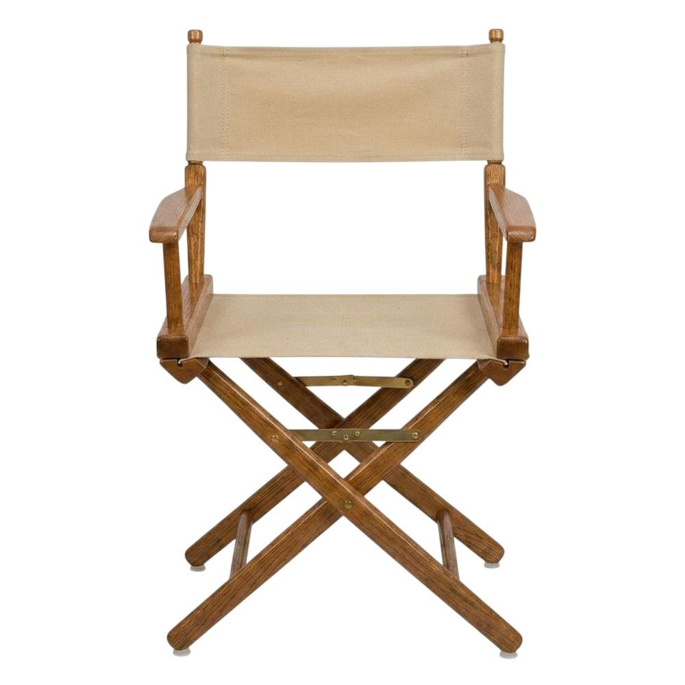 Beige Extra-Wide Director's Chair, Mission Oak Frame, 18-Inch Wide Seat. Picture 4