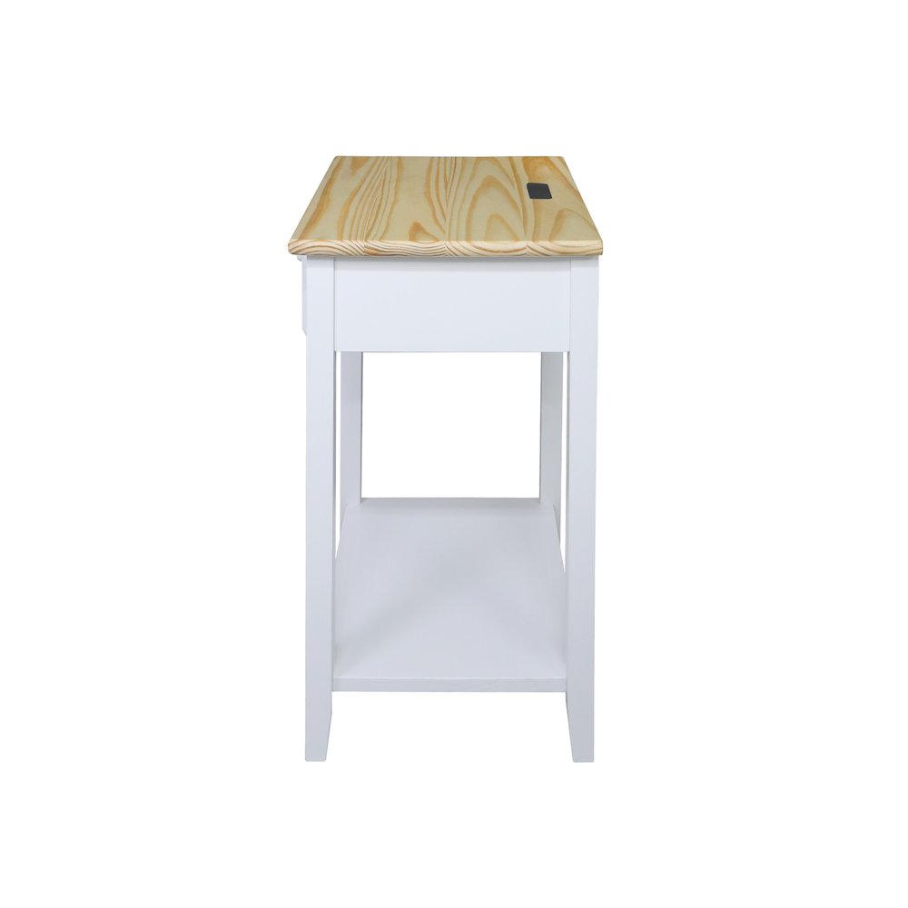 Night Owl Nightstand with USB Port - Natural White. Picture 3