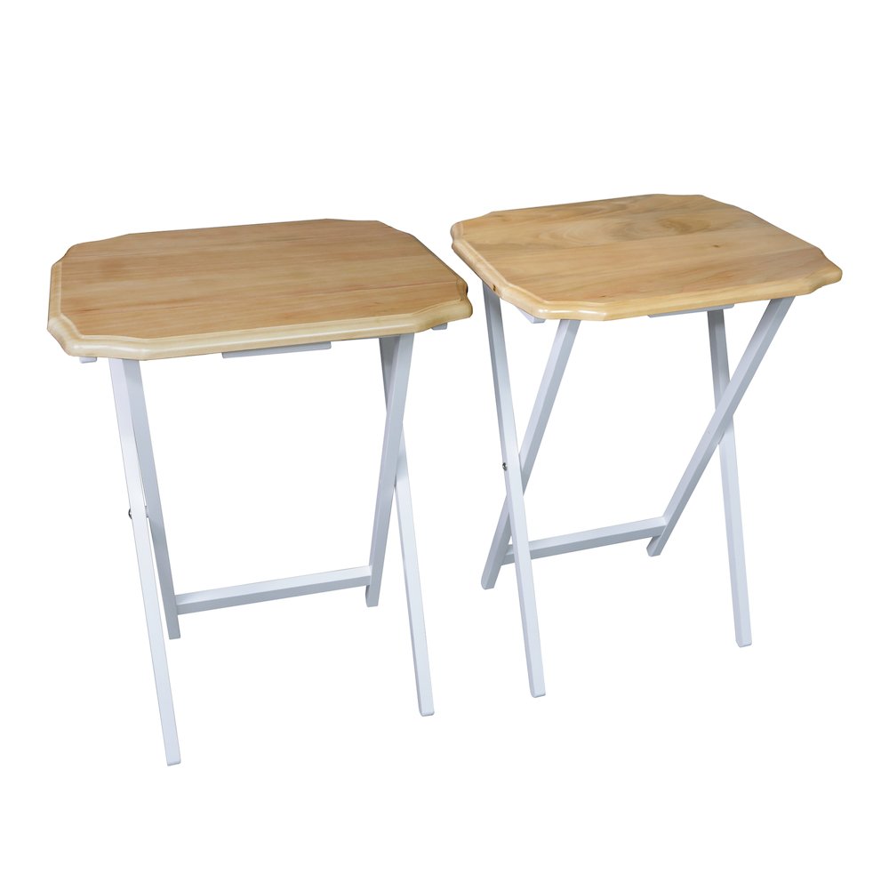 Medallion 2pcs Tray Table Set - Natural/White. Picture 7