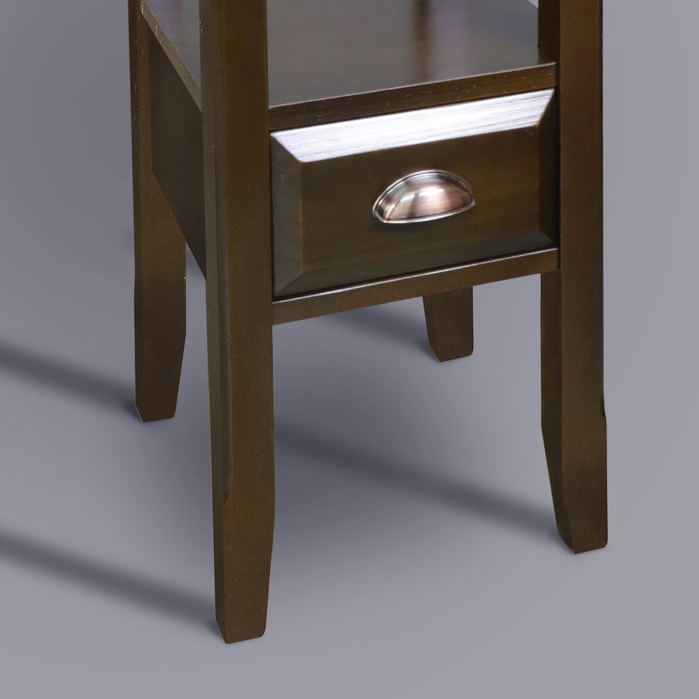 2-Tier Tall Side Table with Drawer - Java. Picture 11